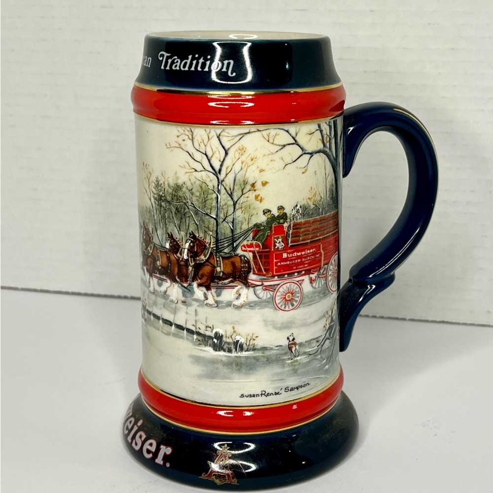 Budweiser Red and Blue Collector's Stein